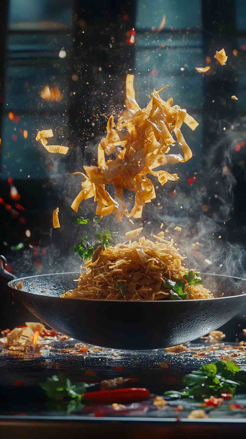 Pad Thai in a Crispy Rice Nest Street Food Pad Thai in a Crispy Rice Nest Street Food