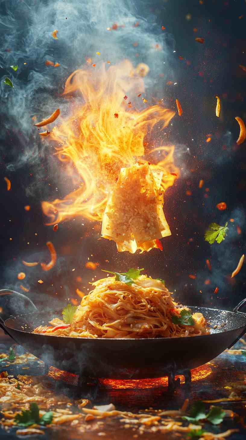 Pad Thai in a Crispy Rice Nest Street Food Pad Thai in a Crispy Rice Nest Street Food