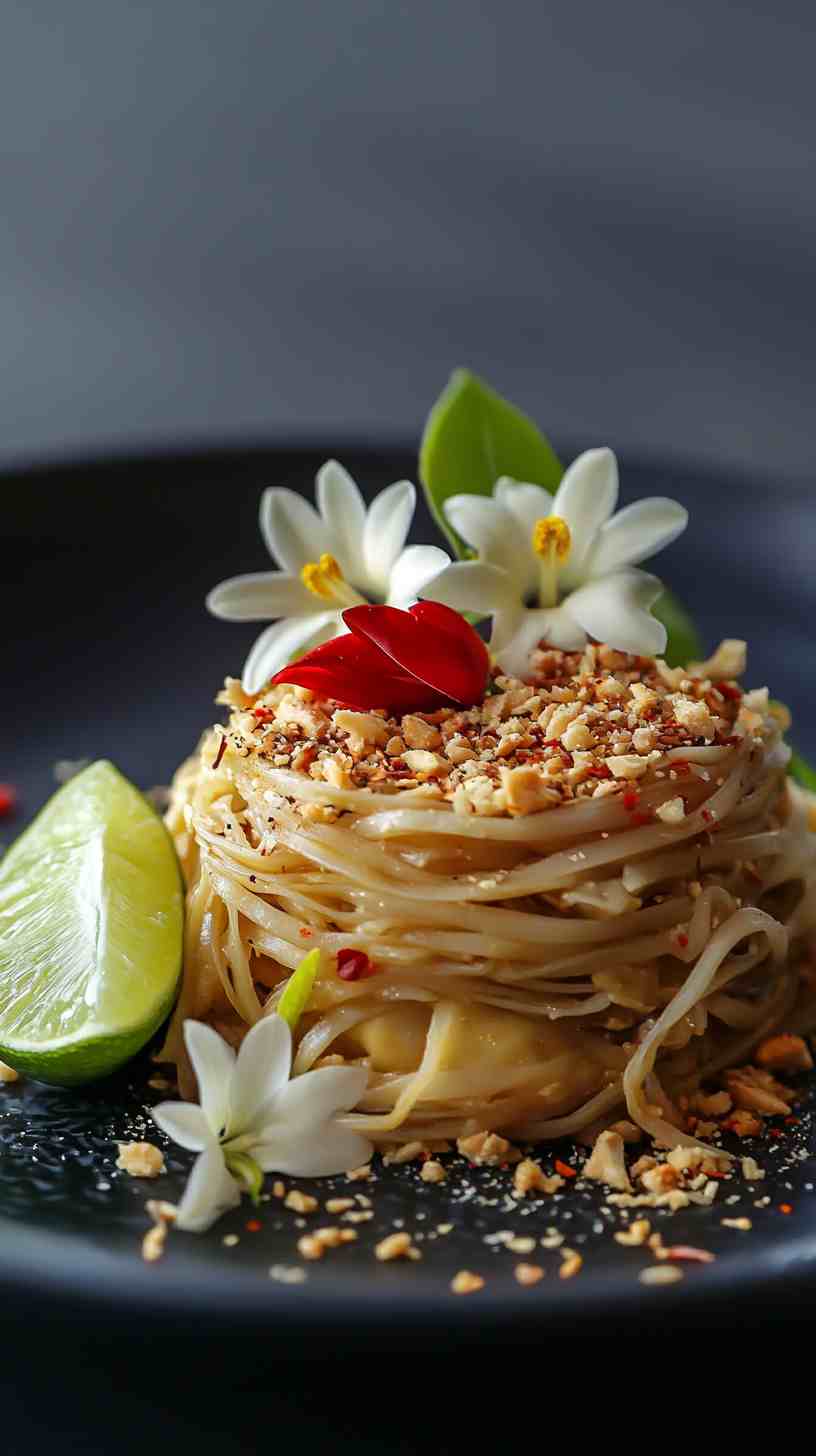 Pad Thai in a Crispy Rice Nest Street Food Pad Thai in a Crispy Rice Nest Street Food