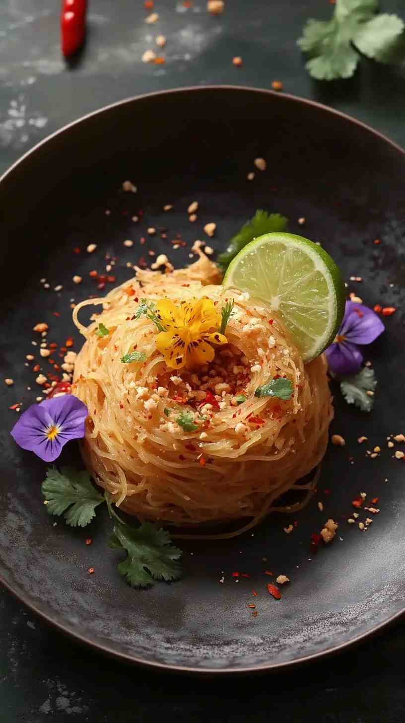 Pad Thai in a Crispy Rice Nest Street Food Pad Thai in a Crispy Rice Nest Street Food