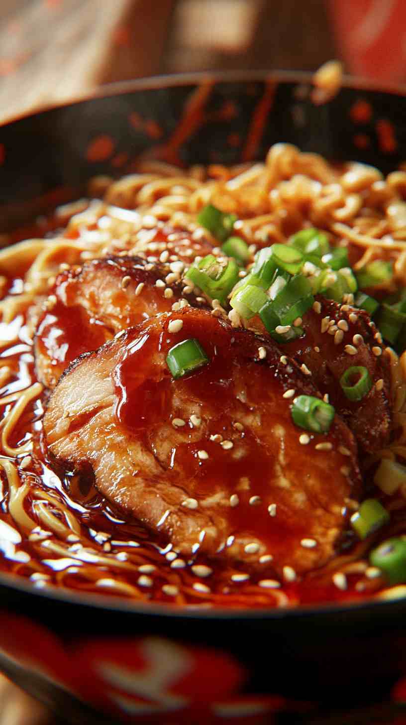 Ramen Noodles with Spicy Peanut Butter and Pork Ramen Noodles with Spicy Peanut Butter and Pork