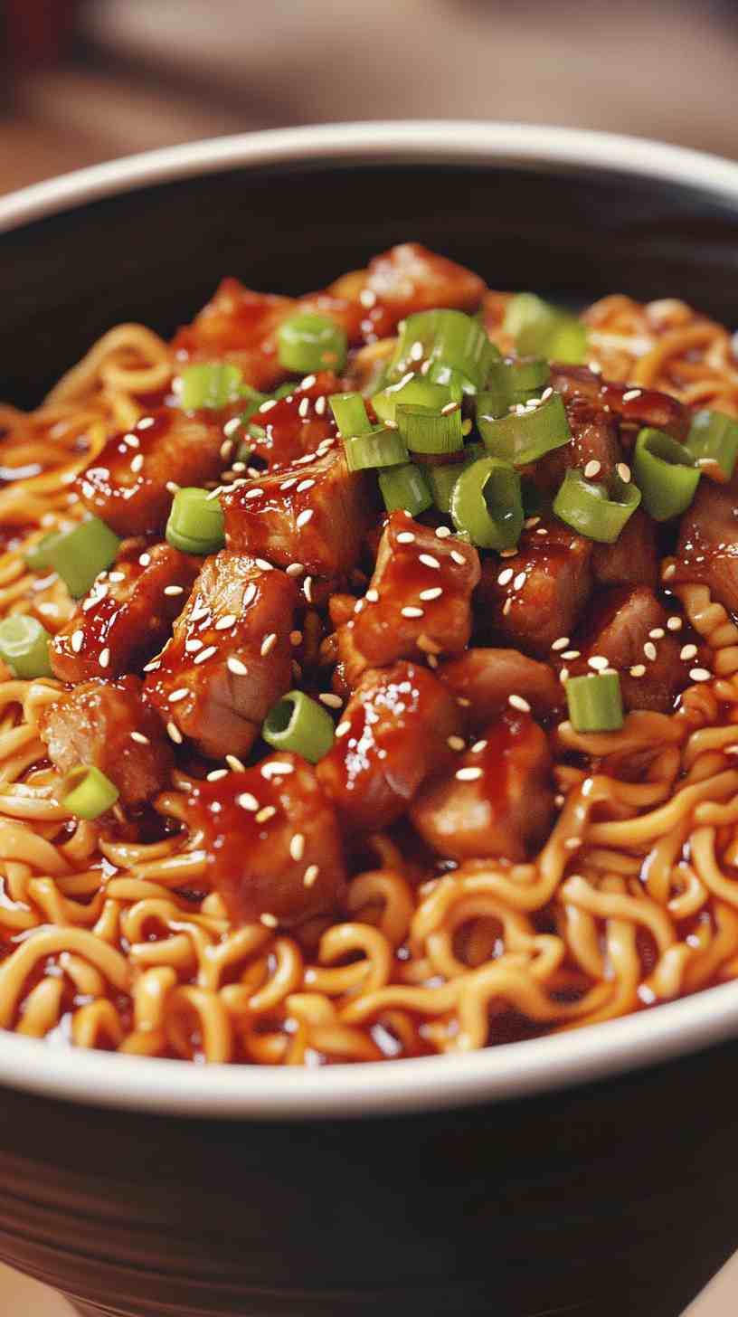 Ramen Noodles with Spicy Peanut Butter and Pork Ramen Noodles with Spicy Peanut Butter and Pork