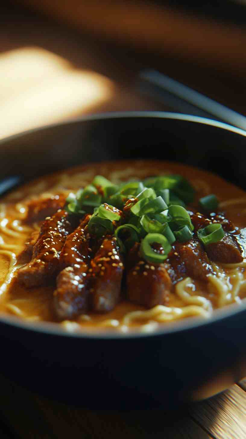 Ramen Noodles with Spicy Peanut Butter and Pork Ramen Noodles with Spicy Peanut Butter and Pork