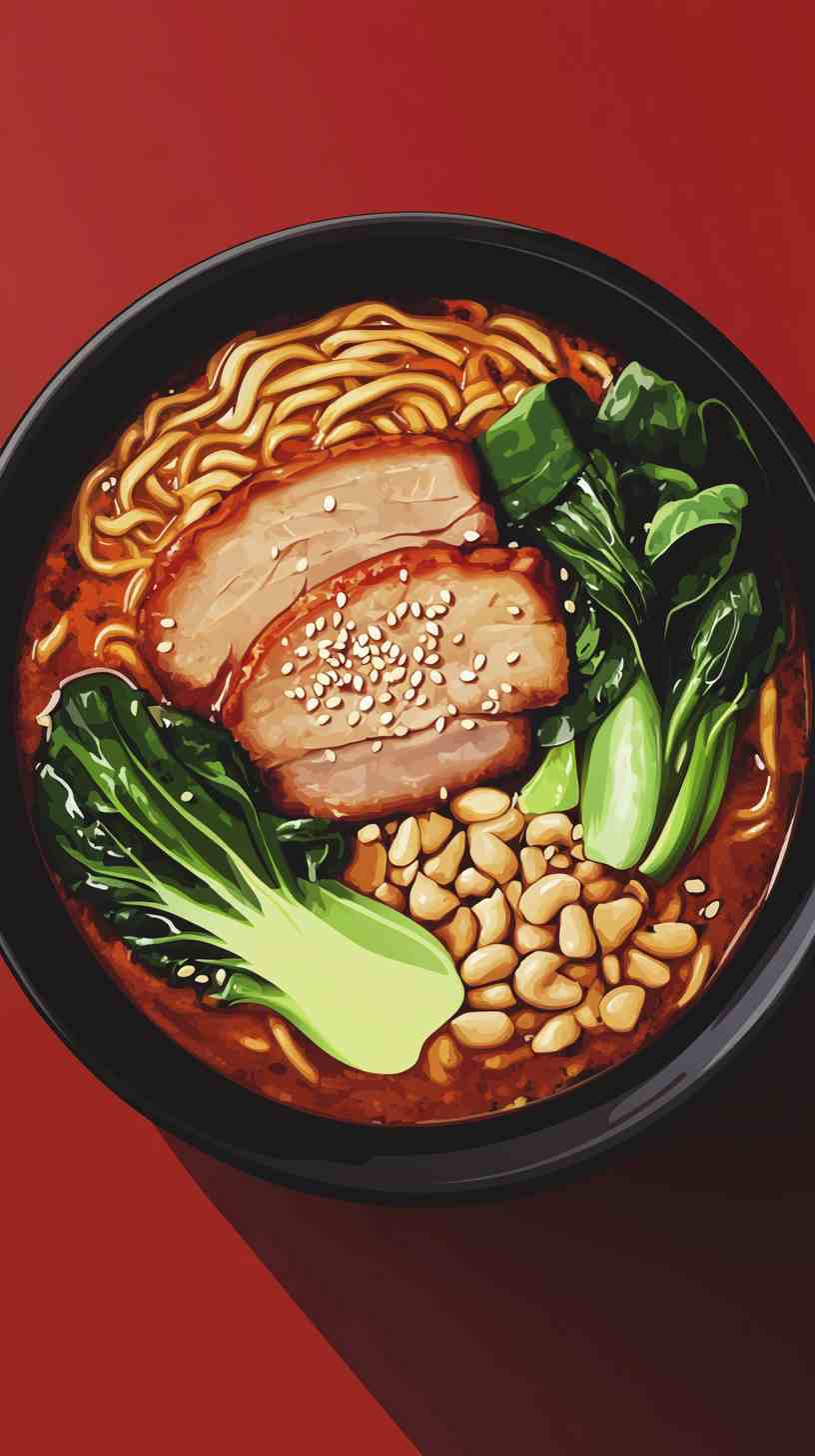 Ramen Noodles with Spicy Peanut Butter and Pork Ramen Noodles with Spicy Peanut Butter and Pork