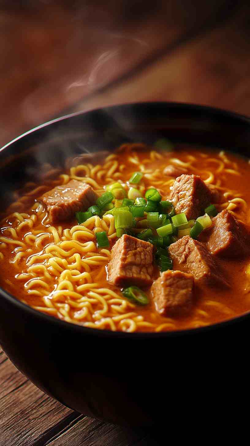 Ramen Noodles with Spicy Peanut Butter and Pork Ramen Noodles with Spicy Peanut Butter and Pork