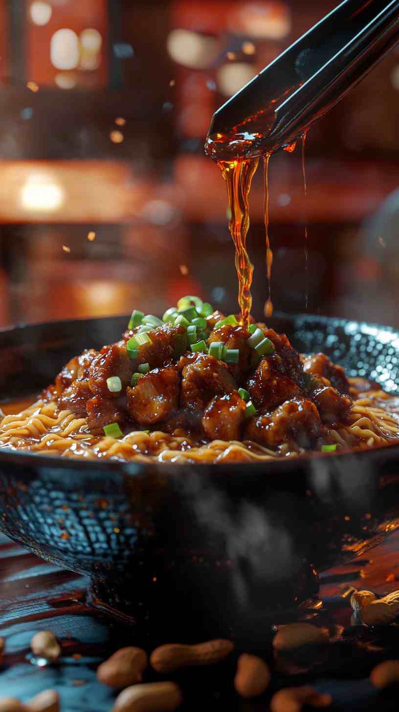 Ramen Noodles with Spicy Peanut Butter and Pork Ramen Noodles with Spicy Peanut Butter and Pork