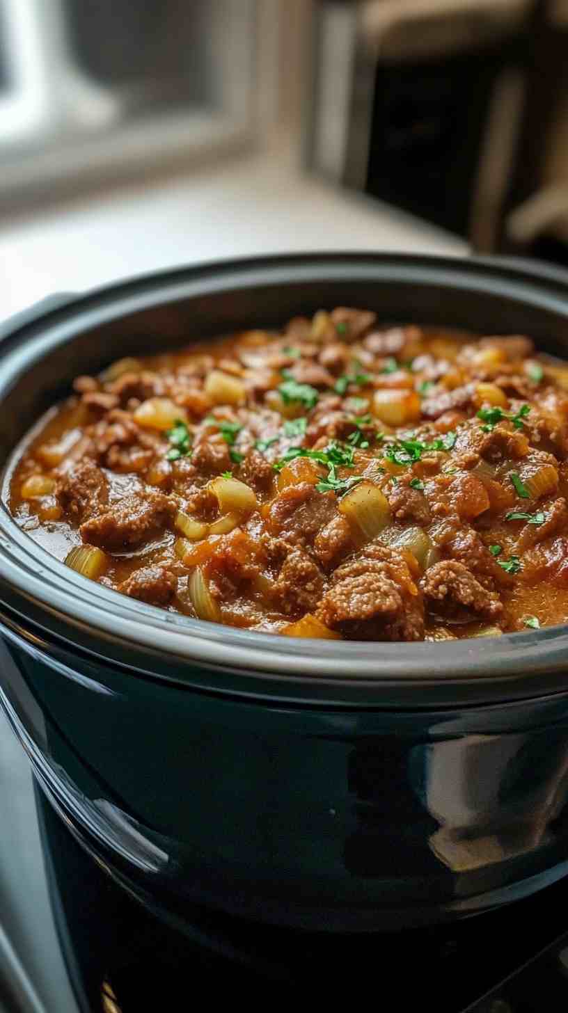 Rich and Savory Slow Cooker Beef and Onion Casserole