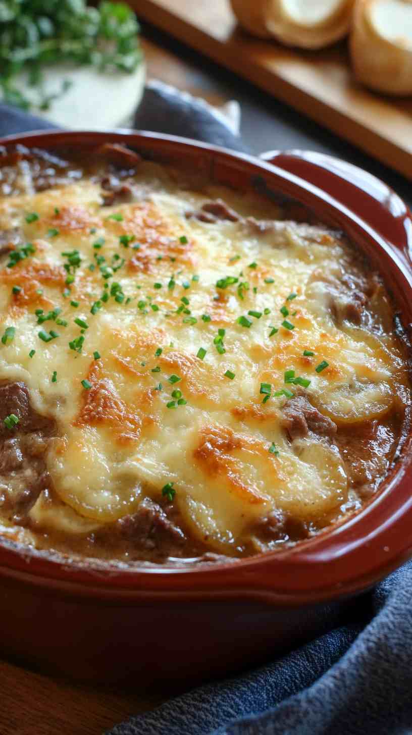 Rich and Savory Slow Cooker Beef and Onion Casserole