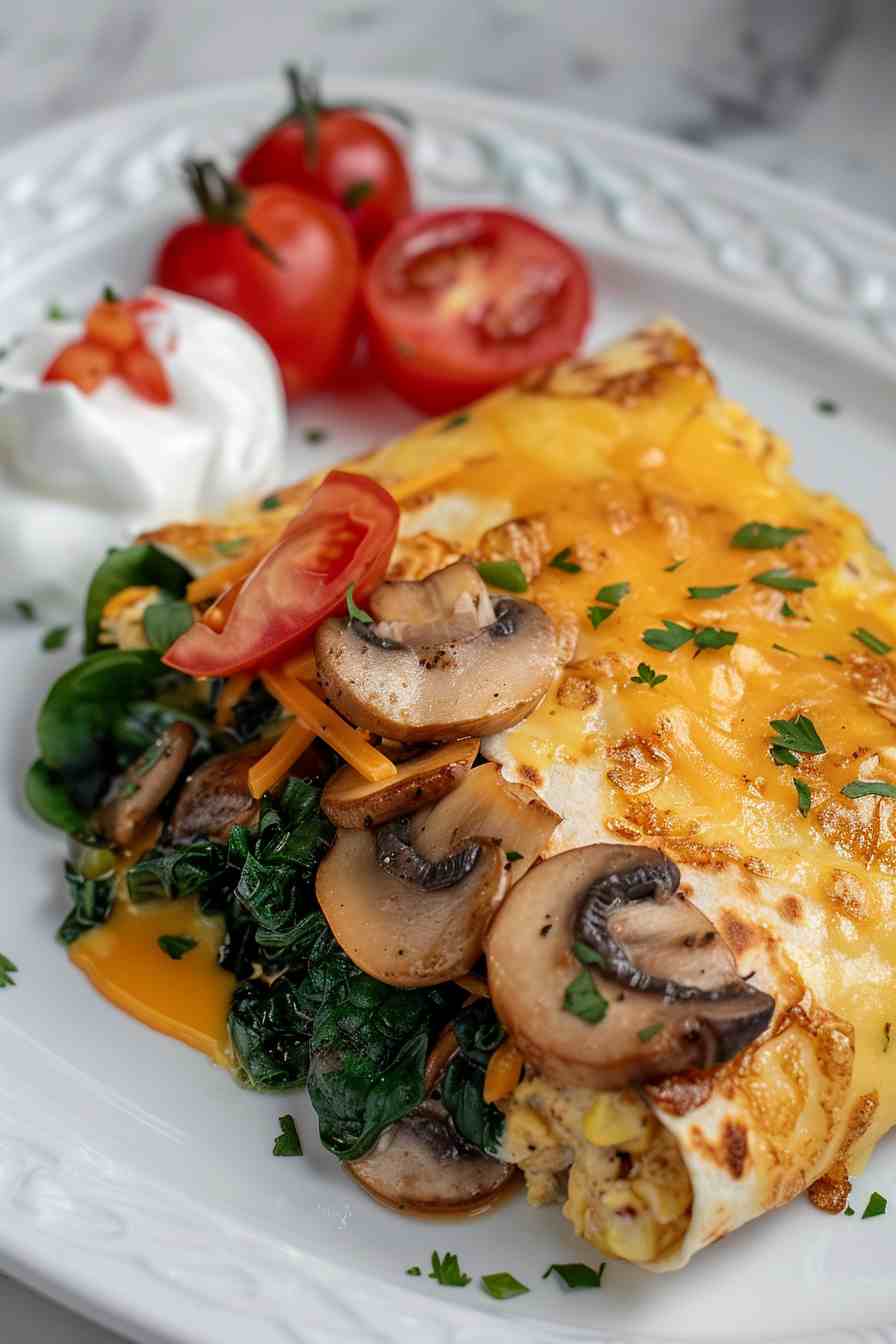 Savory Mushroom Breakfast Burrito Savory Mushroom Breakfast Burrito
