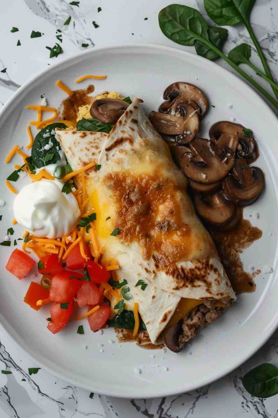 Savory Mushroom Breakfast Burrito Savory Mushroom Breakfast Burrito