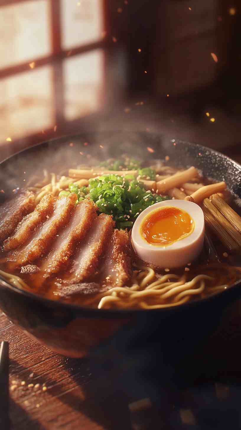 Shoyu Ramen Noodles with Crispy Pork Belly Shoyu Ramen Noodles with Crispy Pork Belly