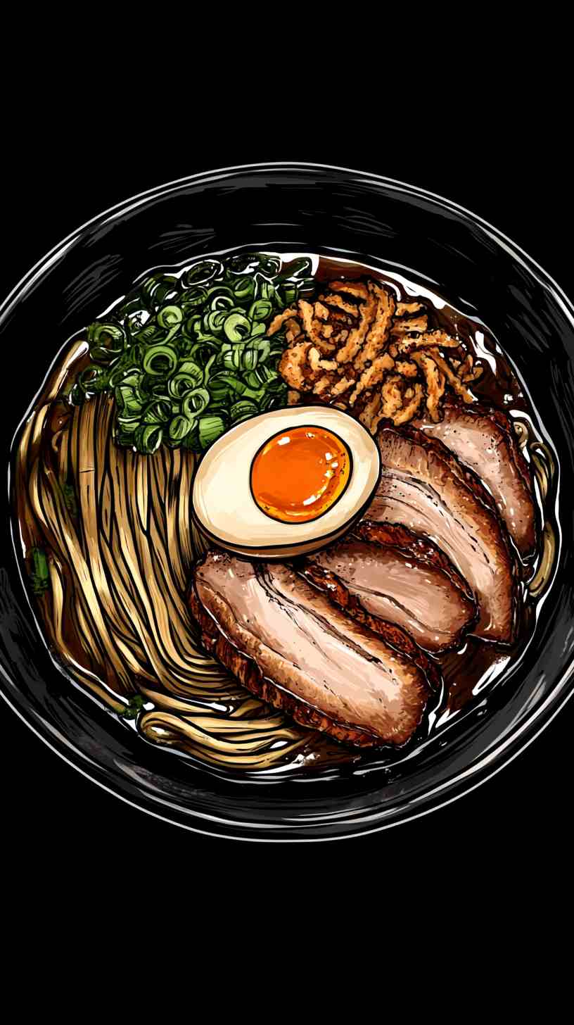 Shoyu Ramen Noodles with Crispy Pork Belly Shoyu Ramen Noodles with Crispy Pork Belly