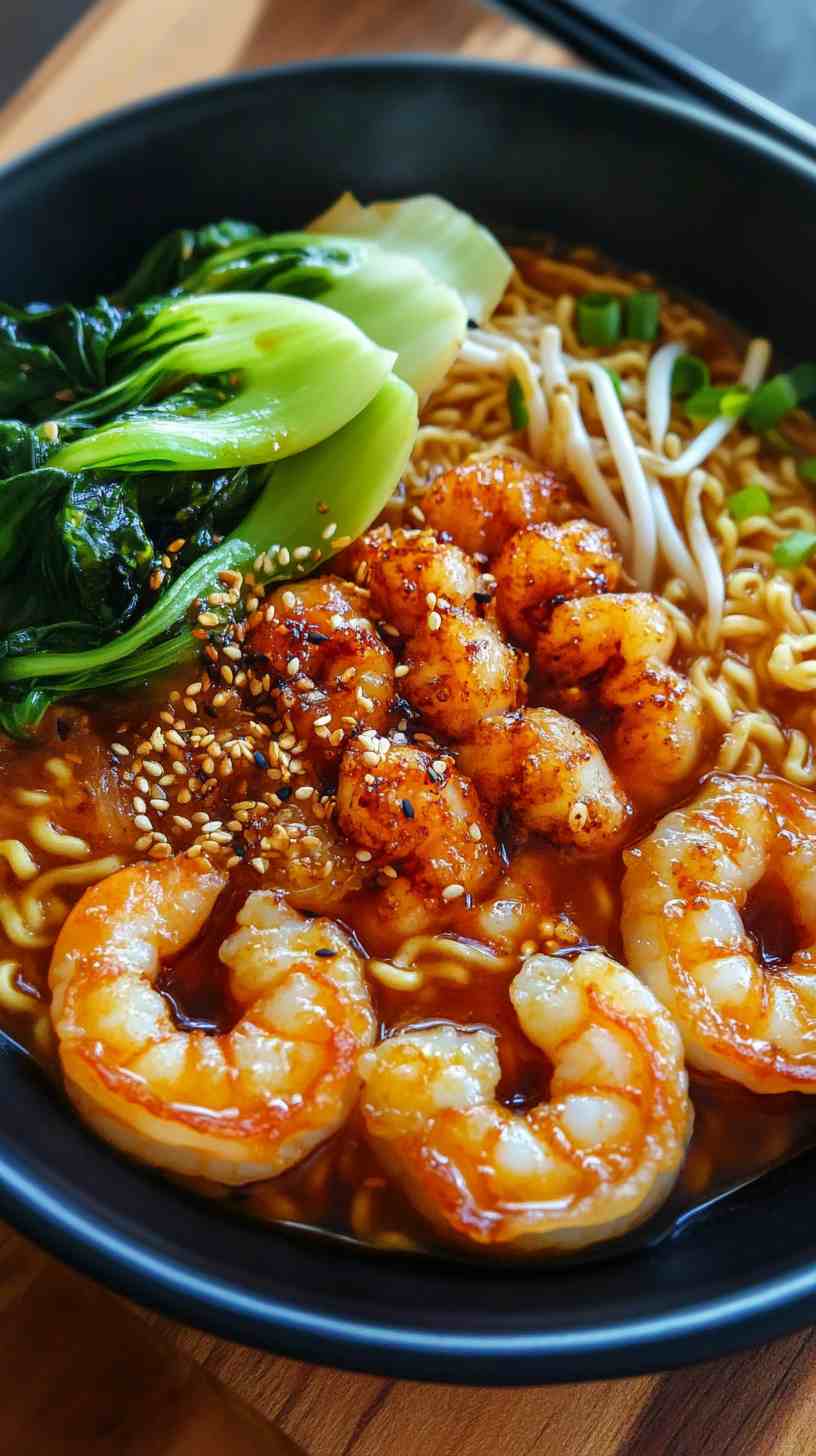 Shrimp Tempura Ramen Noodles with Miso Broth Shrimp Tempura Ramen Noodles with Miso Broth