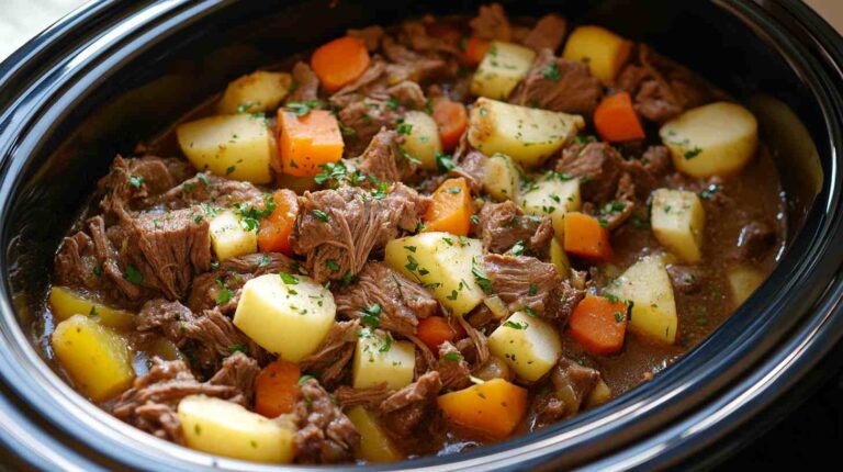 Simple and Delicious Slow Cooker Beef Casserole