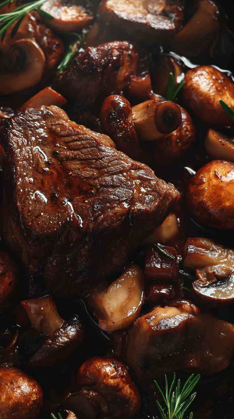 Slow Cooker Chuck Roast with Mushrooms and Red Wine