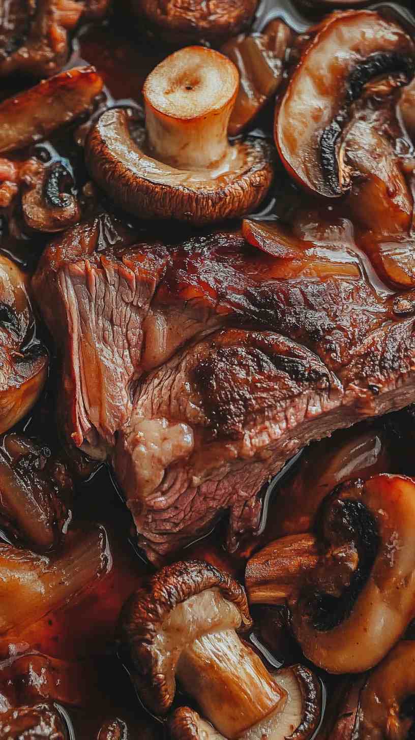 Slow Cooker Chuck Roast with Mushrooms and Red Wine