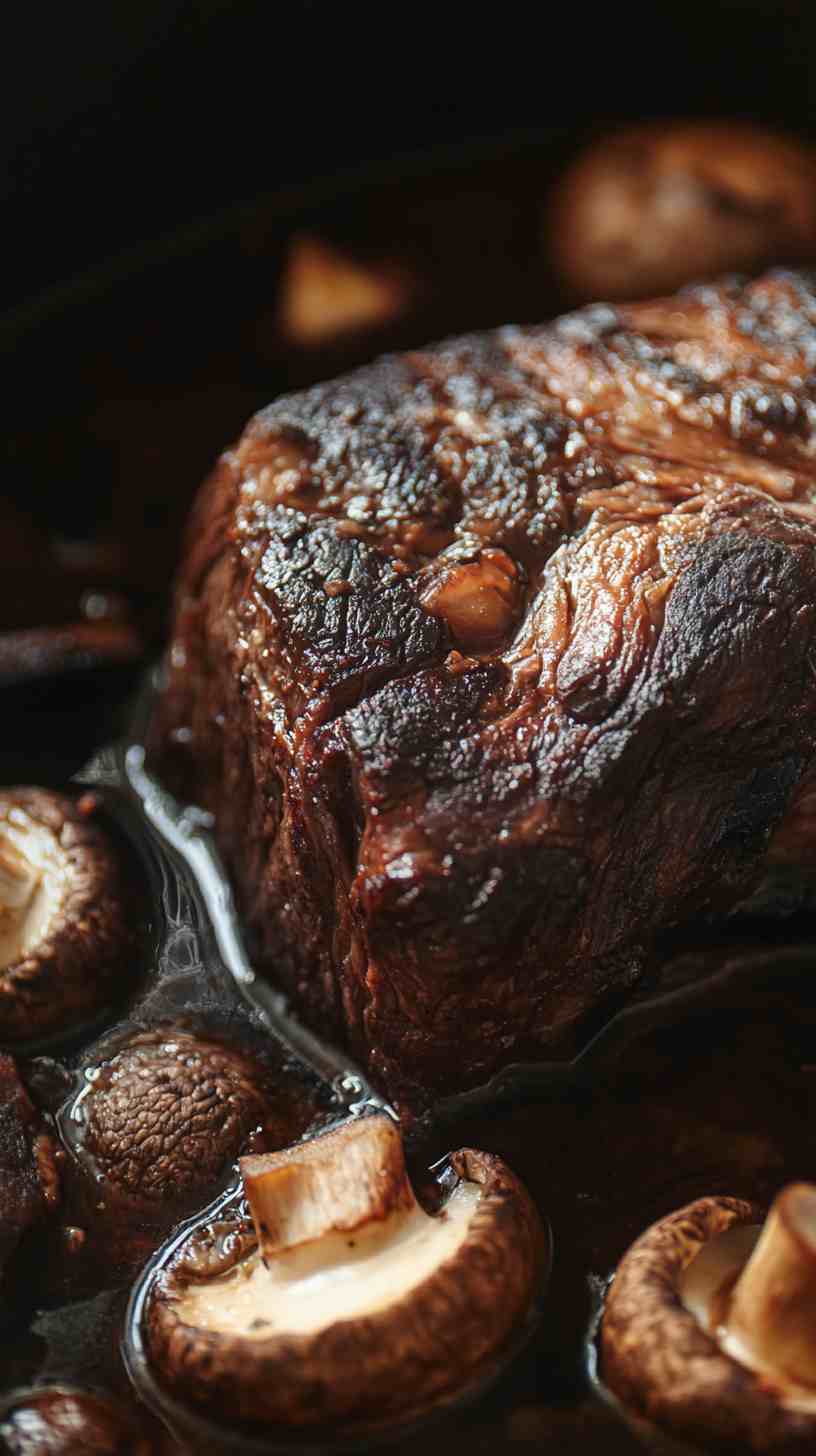 Slow Cooker Chuck Roast with Mushrooms and Red Wine