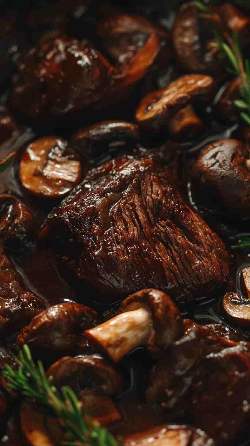 Slow Cooker Chuck Roast with Mushrooms and Red Wine