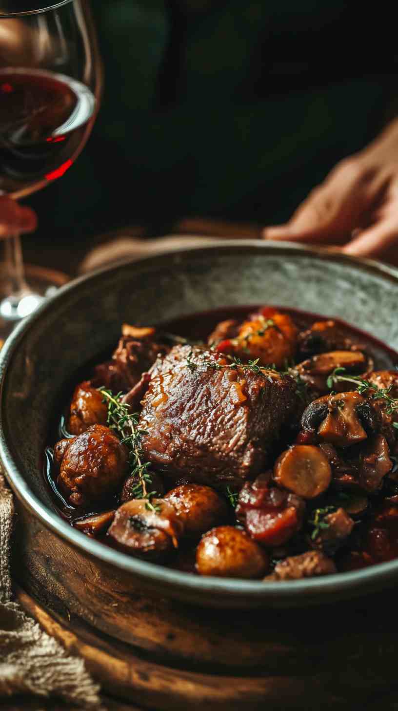 Slow Cooker Chuck Roast with Mushrooms and Red Wine