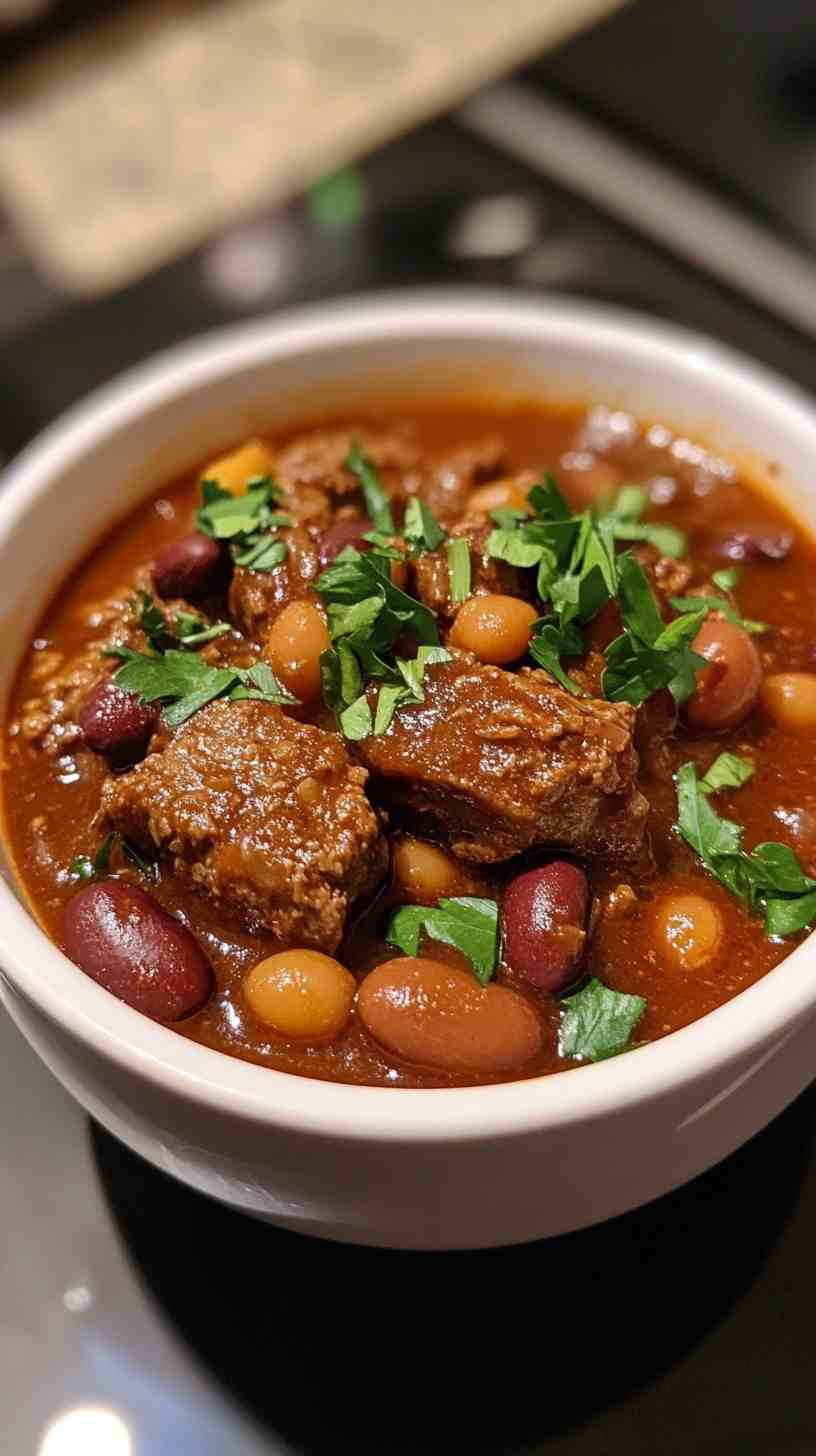 Smoky Slow Cooker Beef and Bean Chili Smoky Slow Cooker Beef and Bean Chili