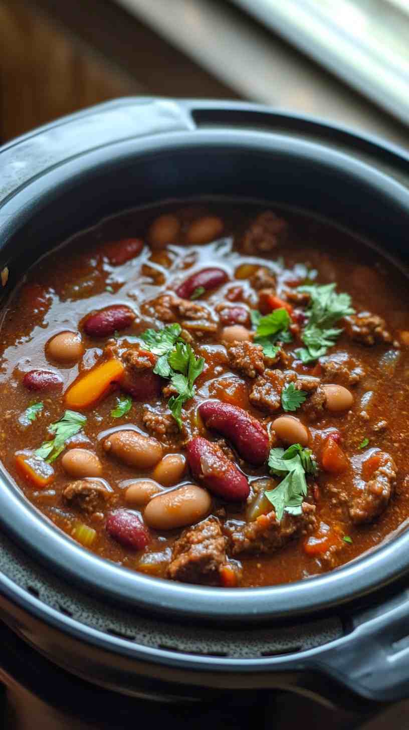 Smoky Slow Cooker Beef and Bean Chili Smoky Slow Cooker Beef and Bean Chili
