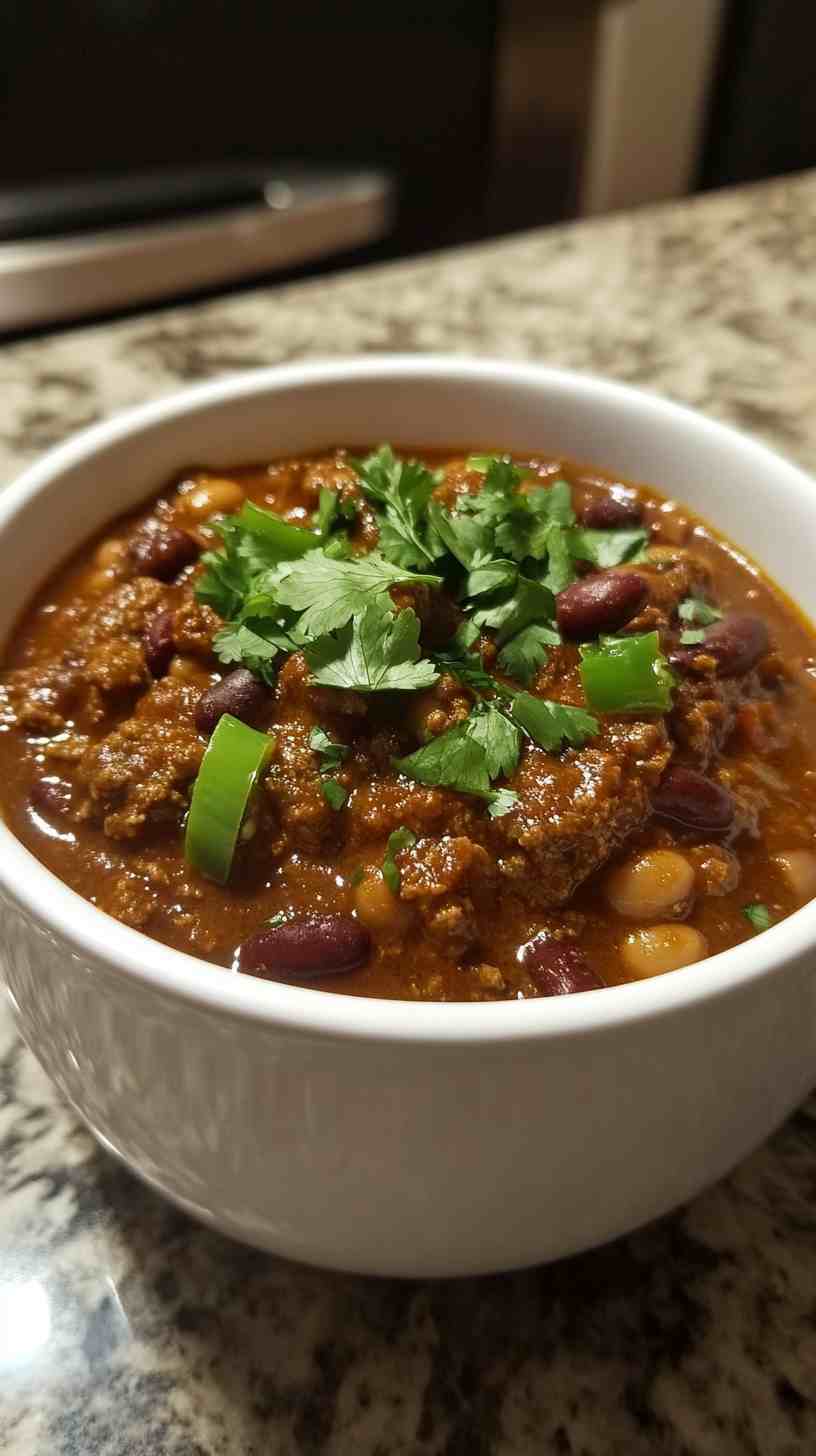 Smoky Slow Cooker Beef and Bean Chili Smoky Slow Cooker Beef and Bean Chili