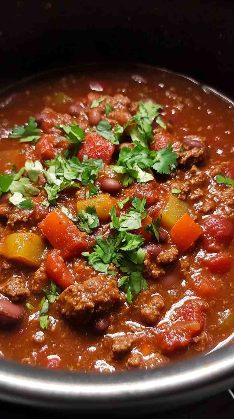 Smoky Slow Cooker Beef and Bean Chili Smoky Slow Cooker Beef and Bean Chili