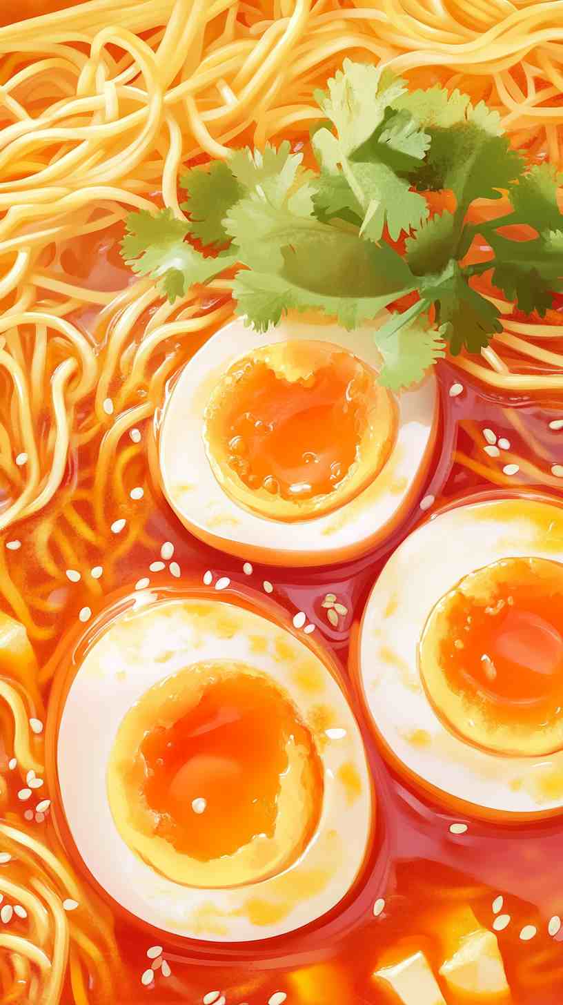 Spicy Miso Ramen Noodles with Soft-Boiled Eggs Spicy Miso Ramen Noodles with Soft-Boiled Eggs