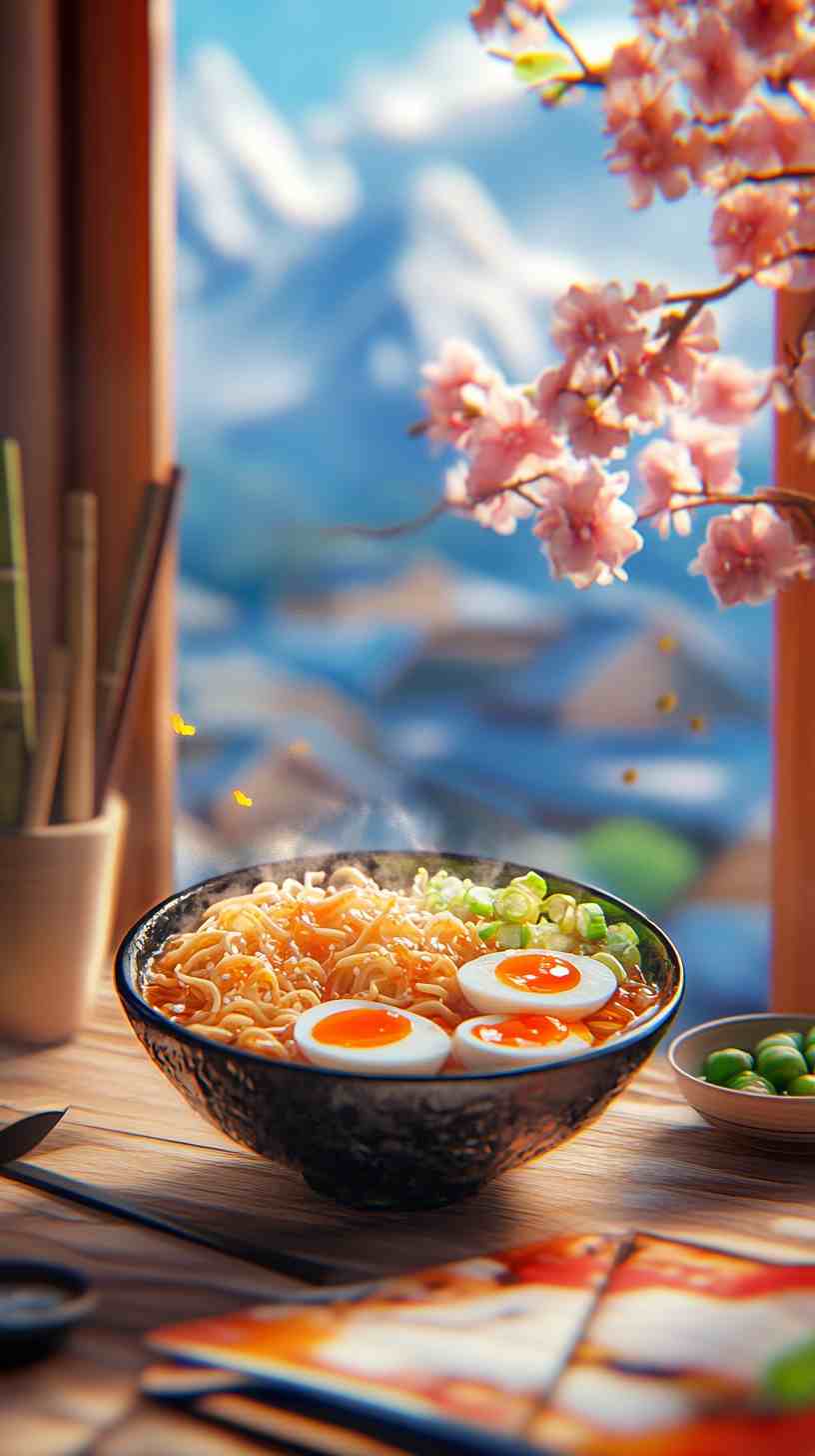 Spicy Miso Ramen Noodles with Soft-Boiled Eggs Spicy Miso Ramen Noodles with Soft-Boiled Eggs