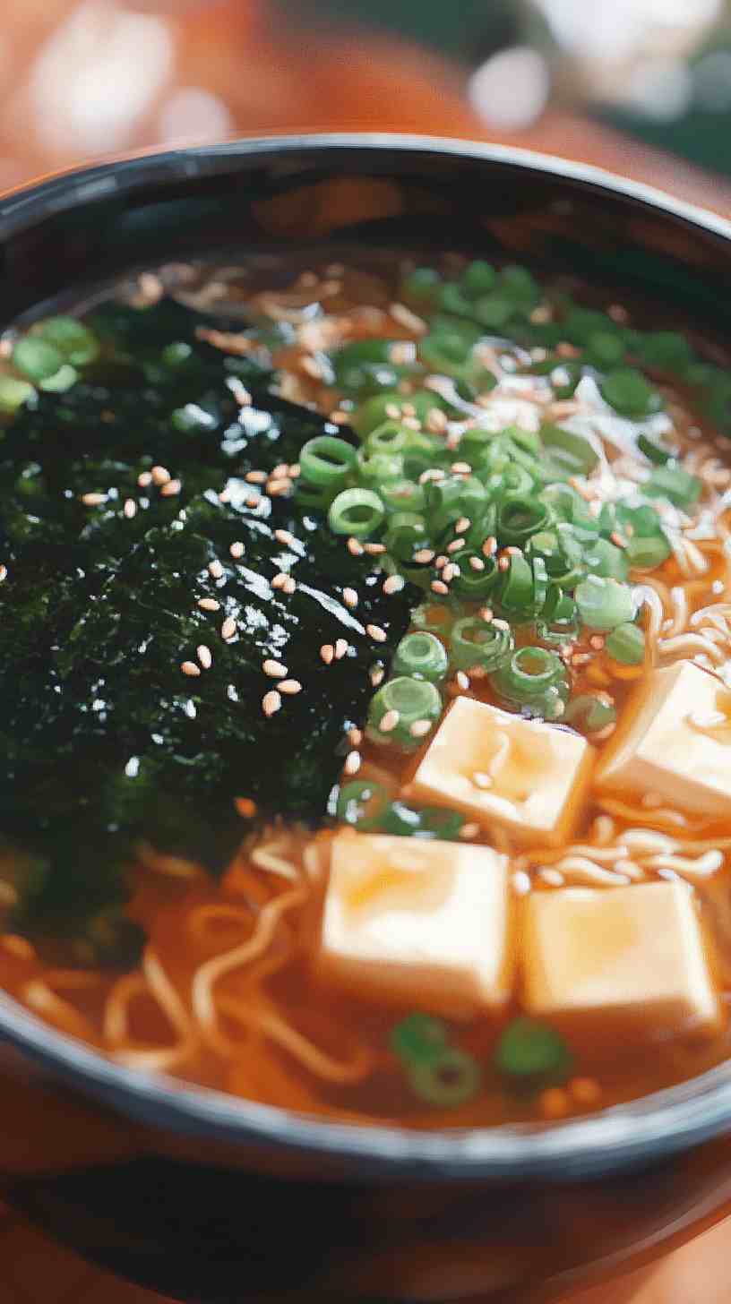 Spicy Shio Ramen Noodles with Seaweed and Tofu Spicy Shio Ramen Noodles with Seaweed and Tofu