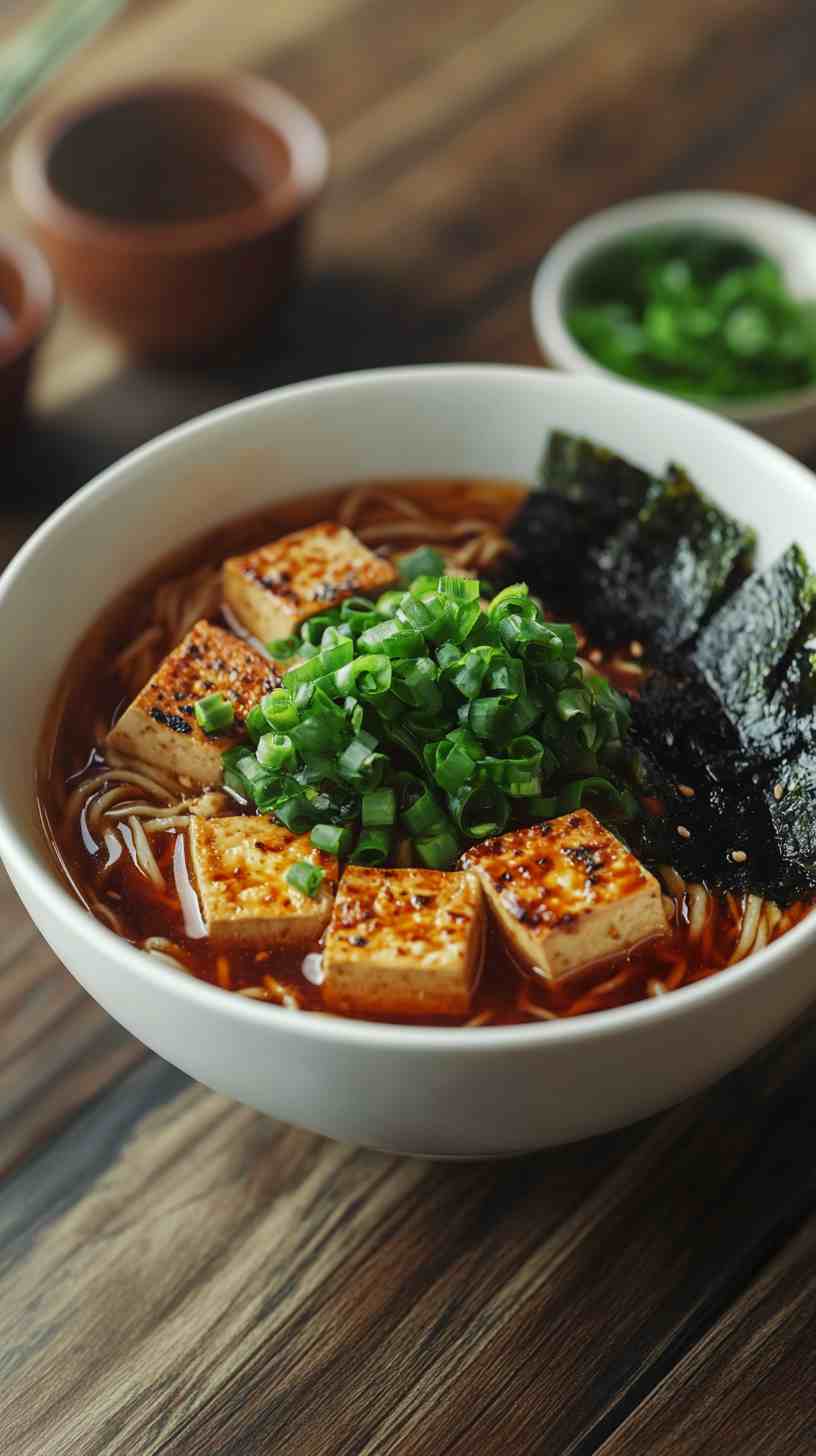 Spicy Shio Ramen Noodles with Seaweed and Tofu Spicy Shio Ramen Noodles with Seaweed and Tofu