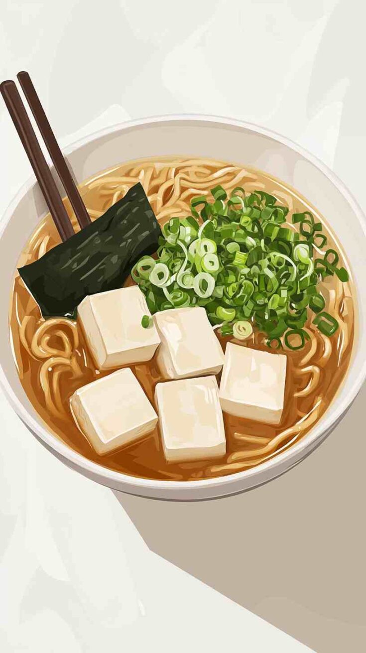 Spicy Shio Ramen Noodles with Seaweed and Tofu Spicy Shio Ramen Noodles with Seaweed and Tofu