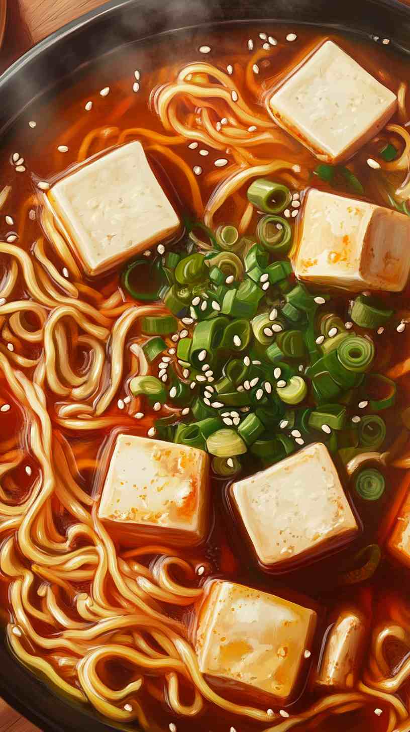 Spicy Shio Ramen Noodles with Seaweed and Tofu Spicy Shio Ramen Noodles with Seaweed and Tofu