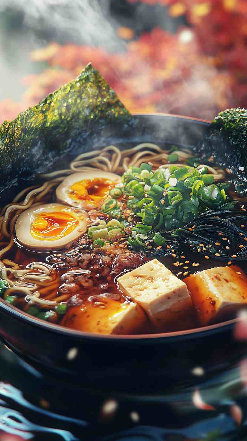 Spicy Shio Ramen Noodles with Seaweed and Tofu Spicy Shio Ramen Noodles with Seaweed and Tofu