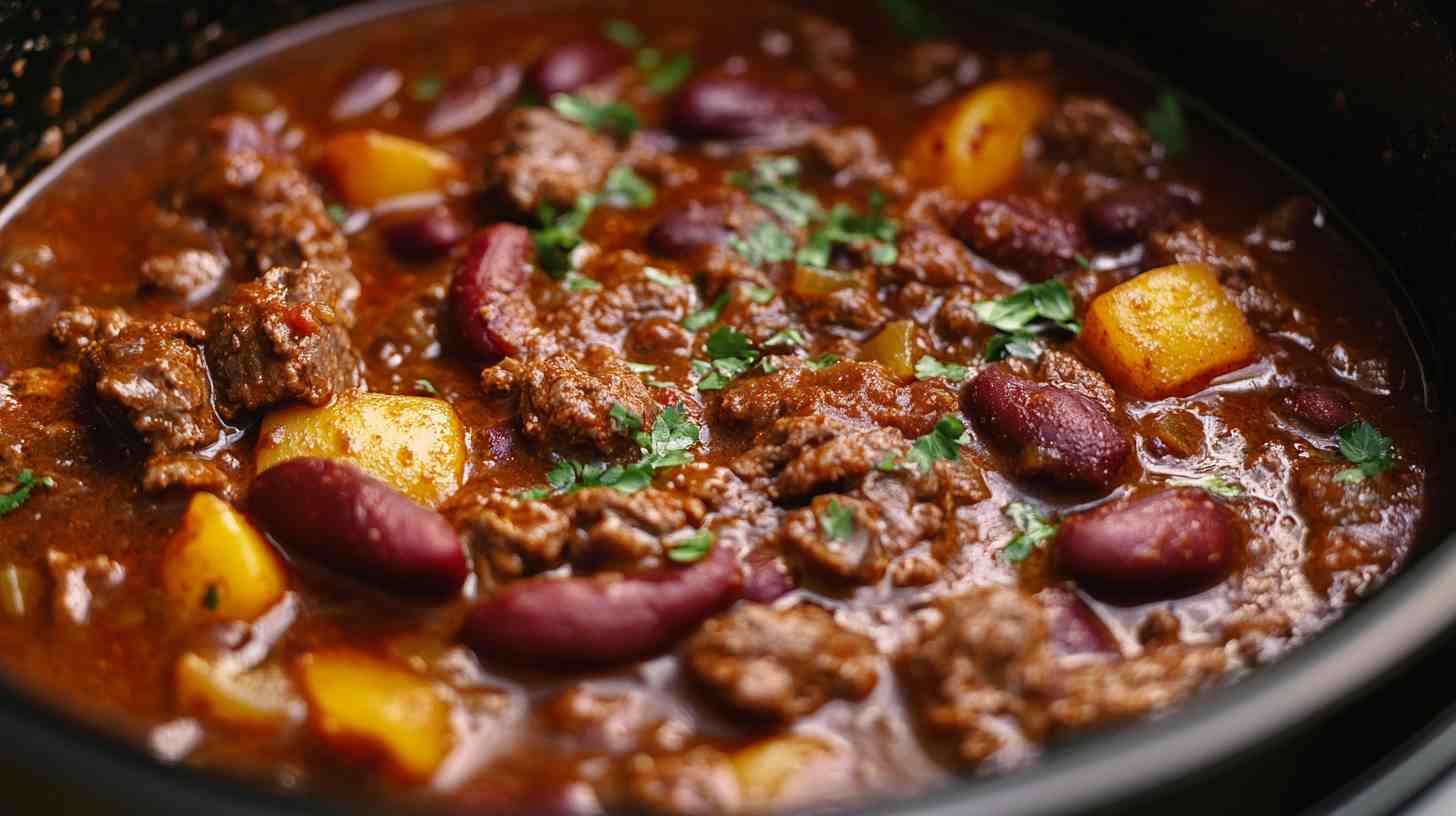 Spicy Slow Cooker Beef Chili