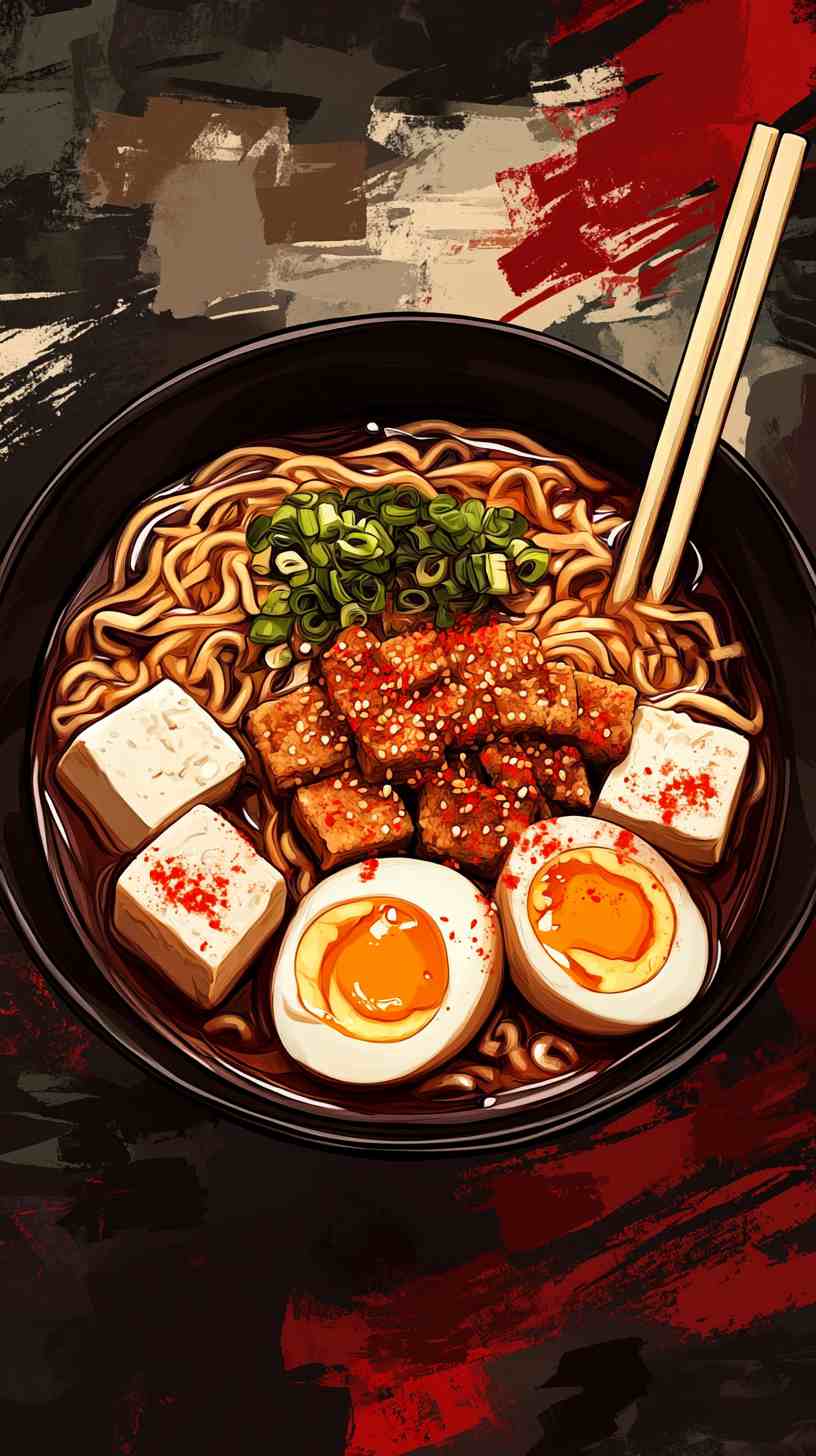 Sriracha Sesame Ramen Noodles with Boiled Eggs Sriracha Sesame Ramen Noodles with Boiled Eggs