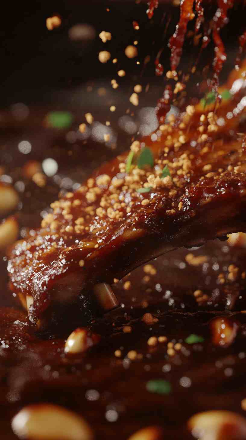 Sticky BBQ Ribs with Garlic Bread Sticky BBQ Ribs with Garlic Bread