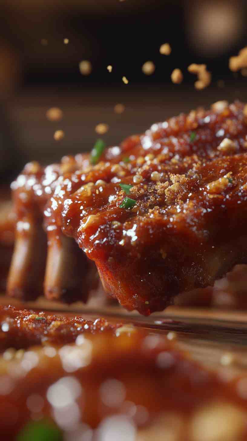 Sticky BBQ Ribs with Garlic Bread Sticky BBQ Ribs with Garlic Bread