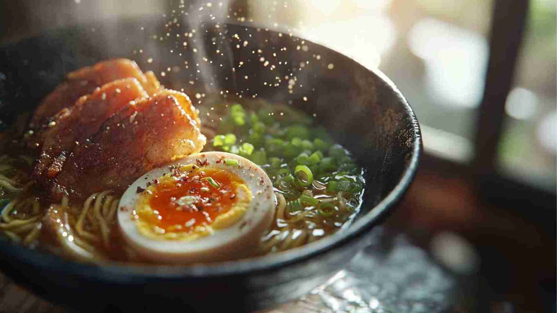 Shoyu Ramen Noodles with Crispy Pork Belly
