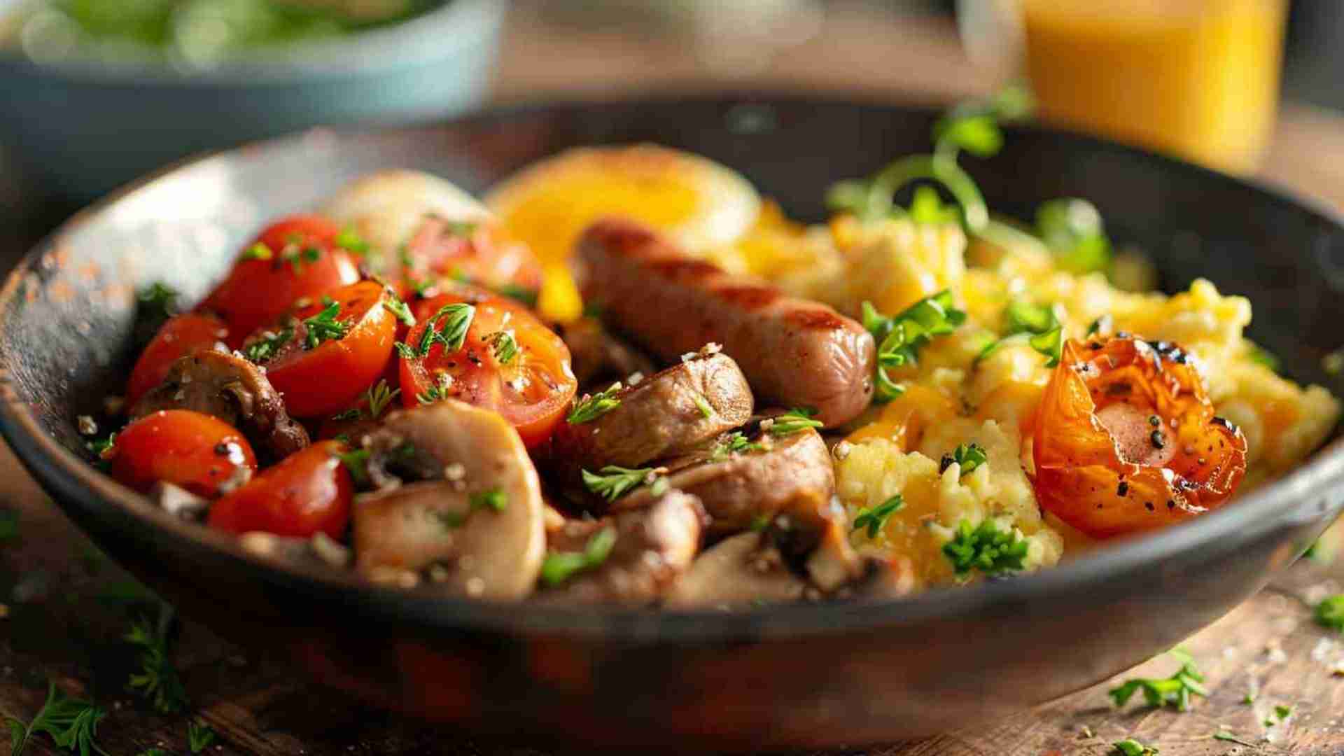 Mushroom and Sausage Breakfast Bowl