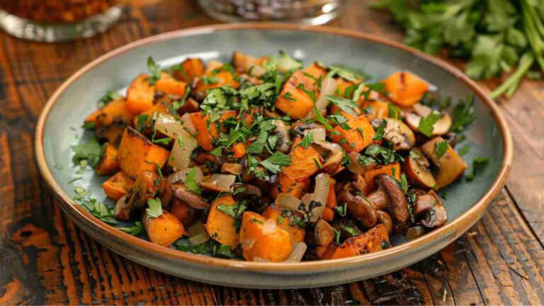 Mushroom and Sweet Potato Hash