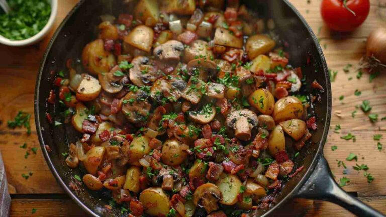 Mushroom and Bacon Hash