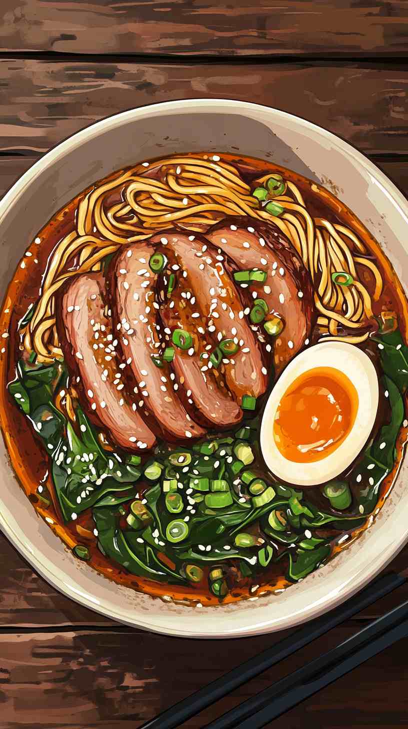 Sweet Soy Ramen Noodles with Duck and Spinach Sweet Soy Ramen Noodles with Duck and Spinach