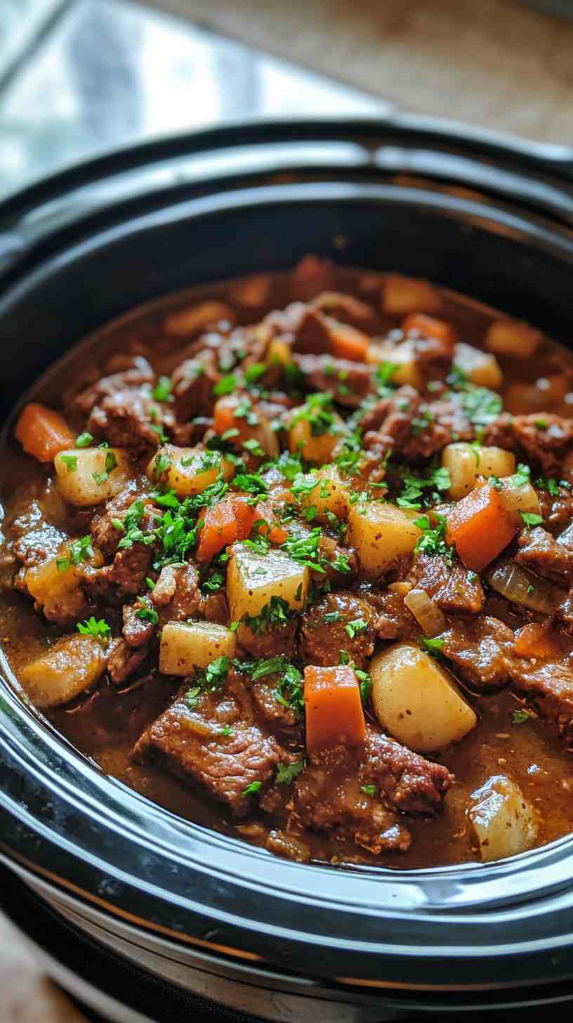 Tender Beef Casserole with a Savory Slow Cooker Twist