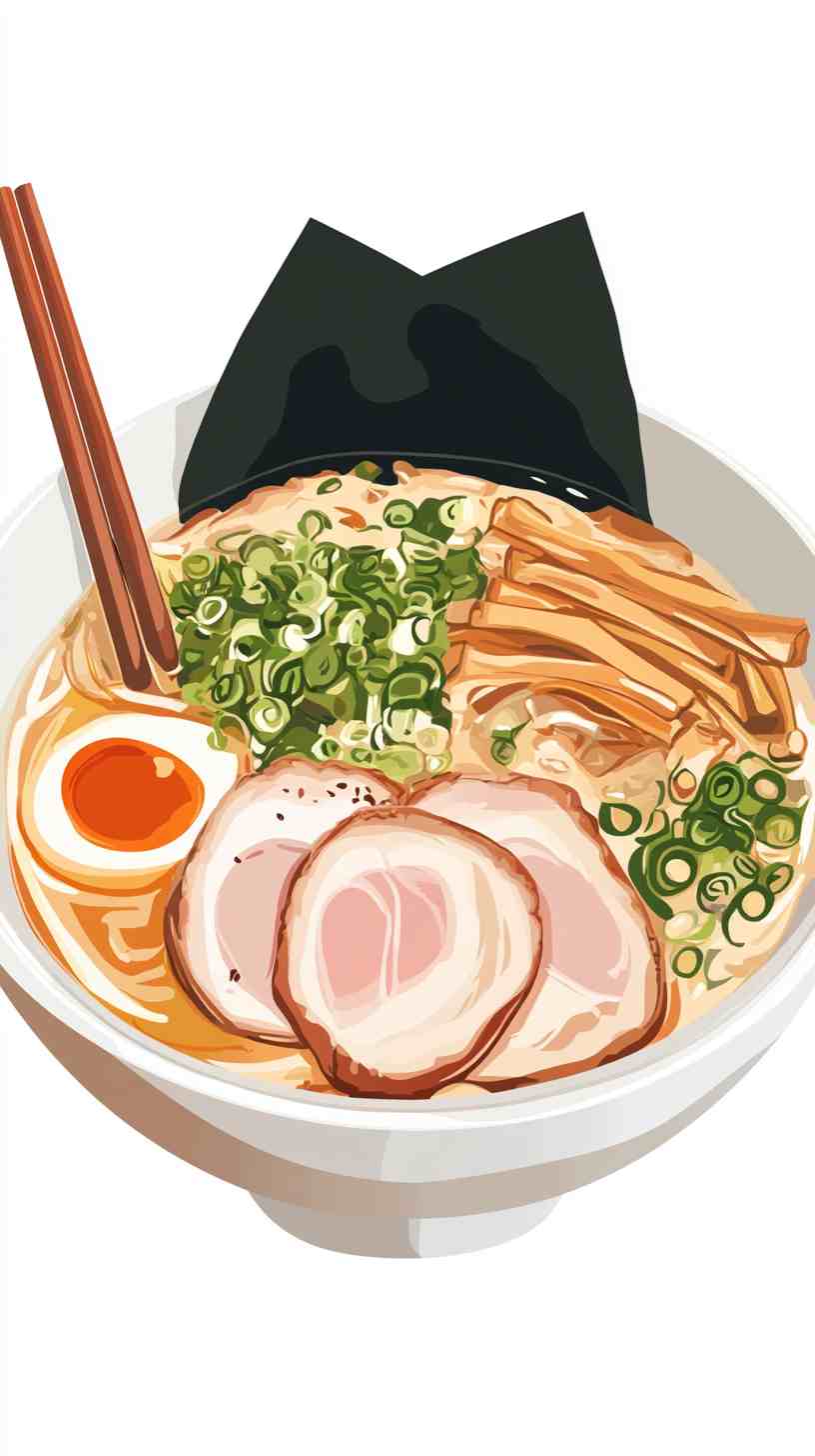 Tonkotsu Ramen Noodles with Chashu and Bamboo Shoots Tonkotsu Ramen Noodles with Chashu and Bamboo Shoots