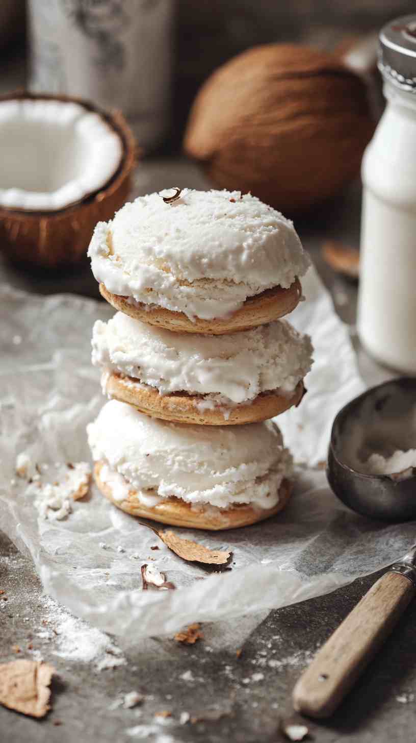 Tropical Mango and Coconut Ice Cream Sandwiches Tropical Mango and Coconut Ice Cream Sandwiches