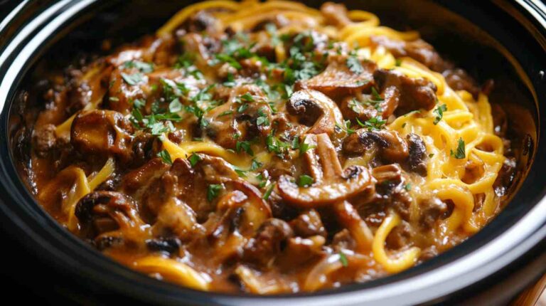 Ultimate Slow Cooker Beef and Mushroom Casserole