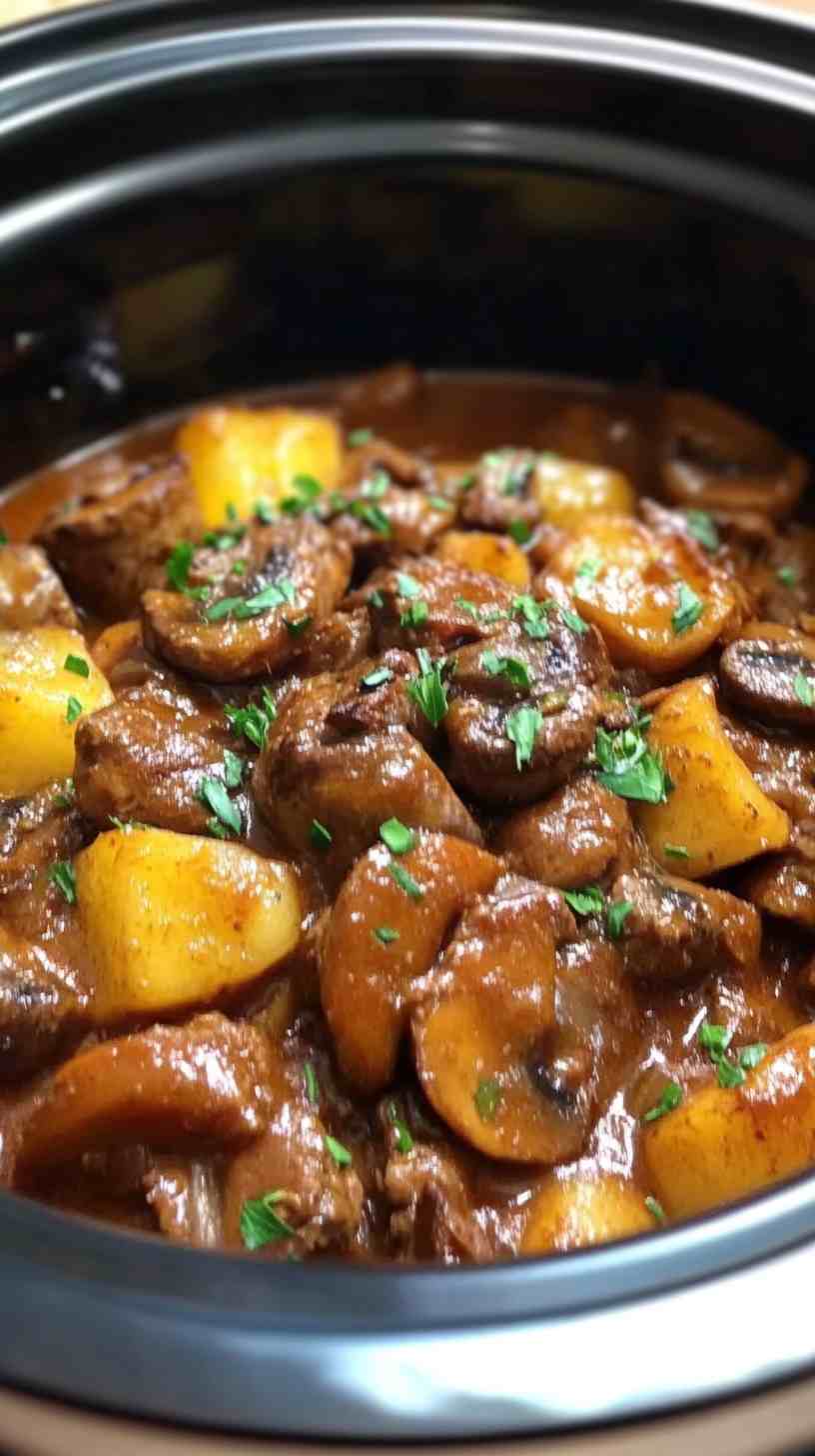 Ultimate Slow Cooker Beef and Mushroom Casserole