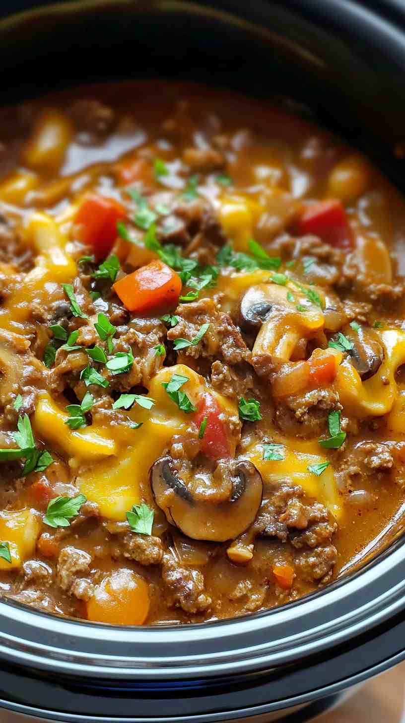 Ultimate Slow Cooker Beef and Mushroom Casserole