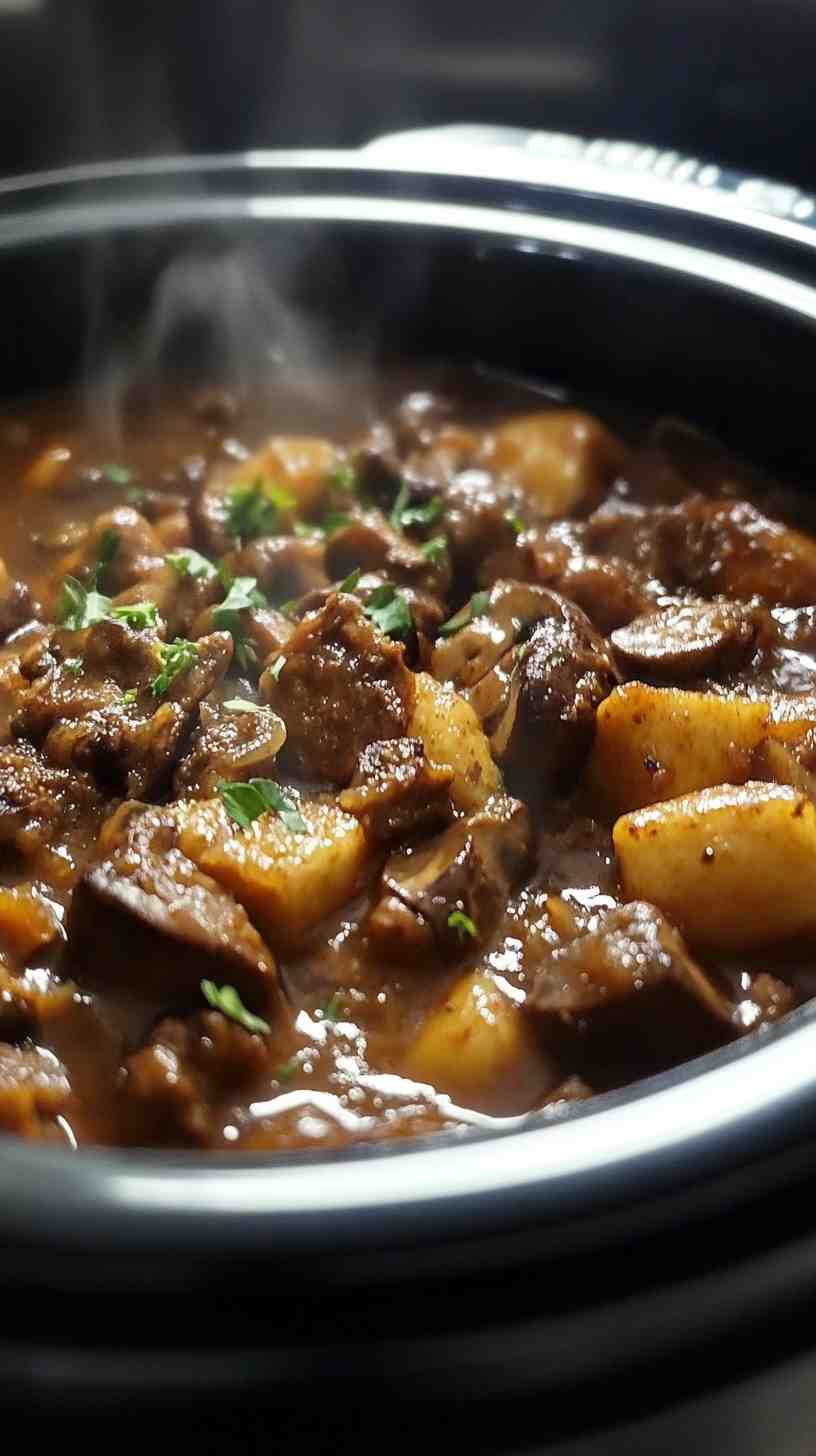 Ultimate Slow Cooker Beef and Mushroom Casserole